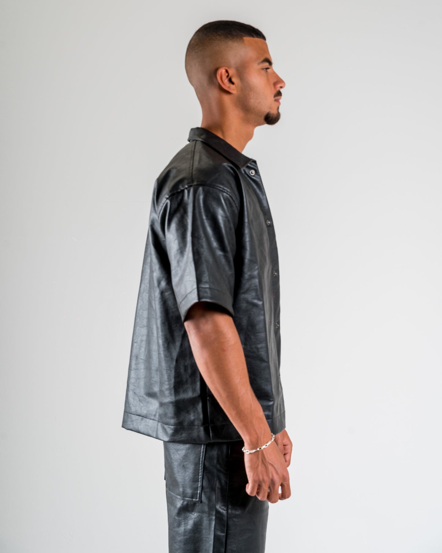 Faux Leather Overshirt