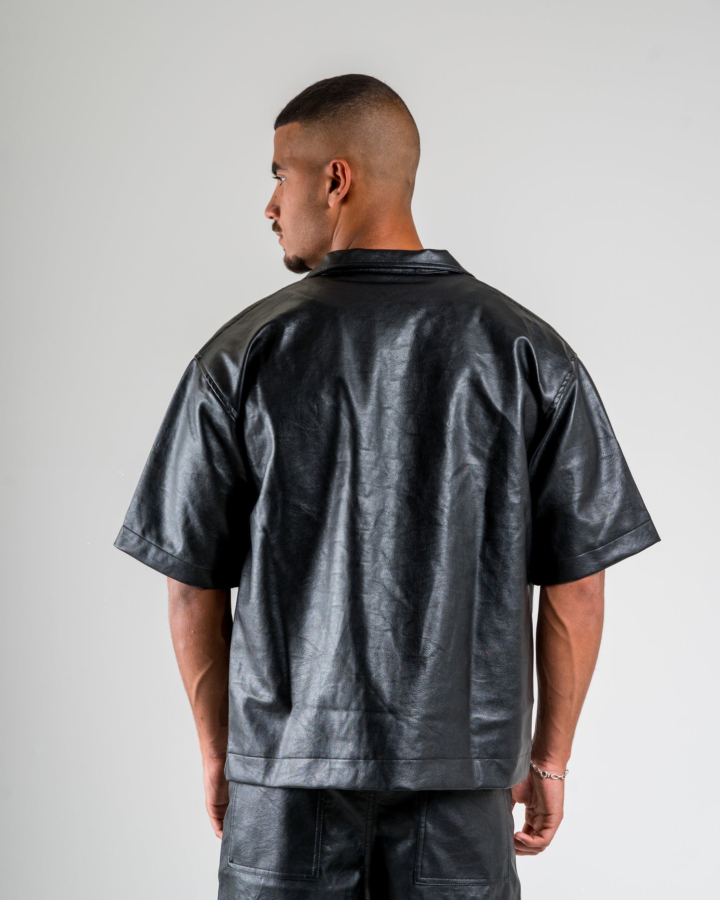 Faux Leather Overshirt