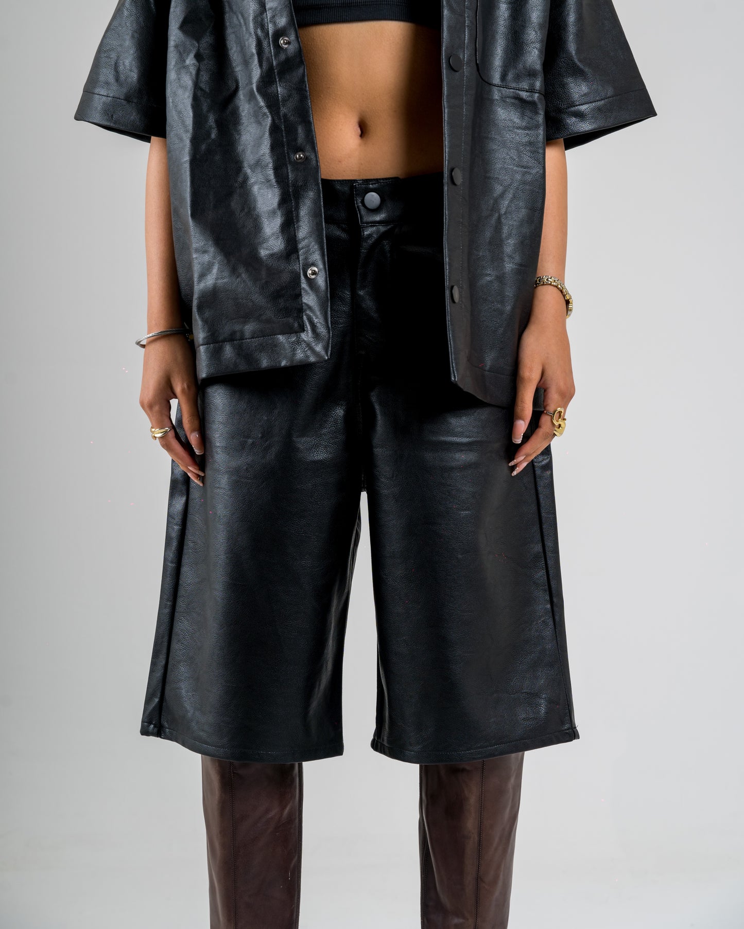 Faux Leather Shorts